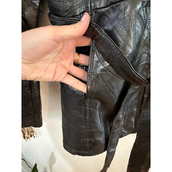Y2K Black Patchwork Leather Jacket - Picture 5 of 10